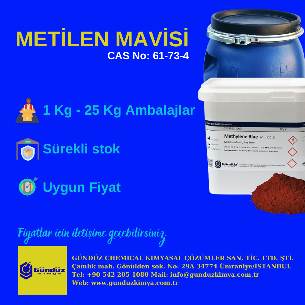 metilen mavisi reklam | Gündüz Kimya