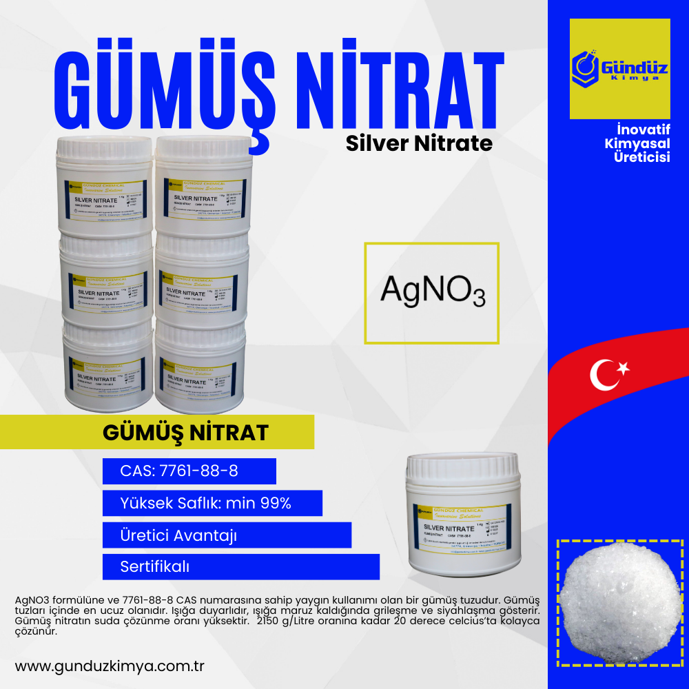 gümüş nitrat | Gündüz Kimya Gümüş nitrat