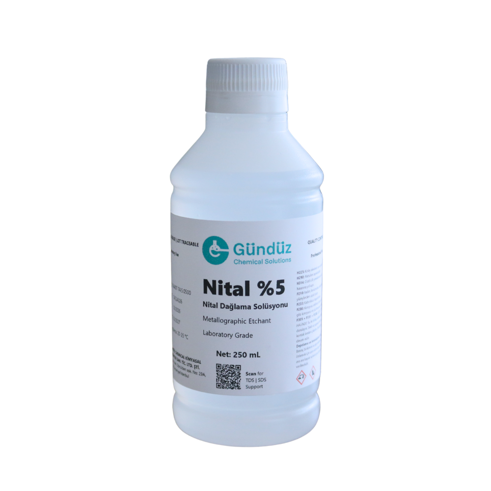 Nital dağlama 5% solüsyonu 250 ml | Gündüz Kimya