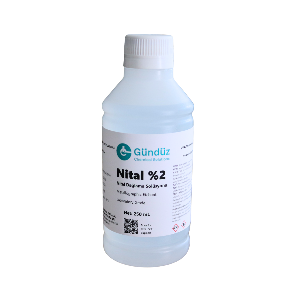 Nital dağlama solüsyonu 2_ 250 ml | Gündüz Kimya