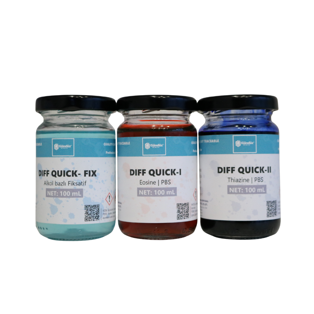 diff quick boyama seti solüsyonları | Gündüz Kimya Diff quick boyama seti sol