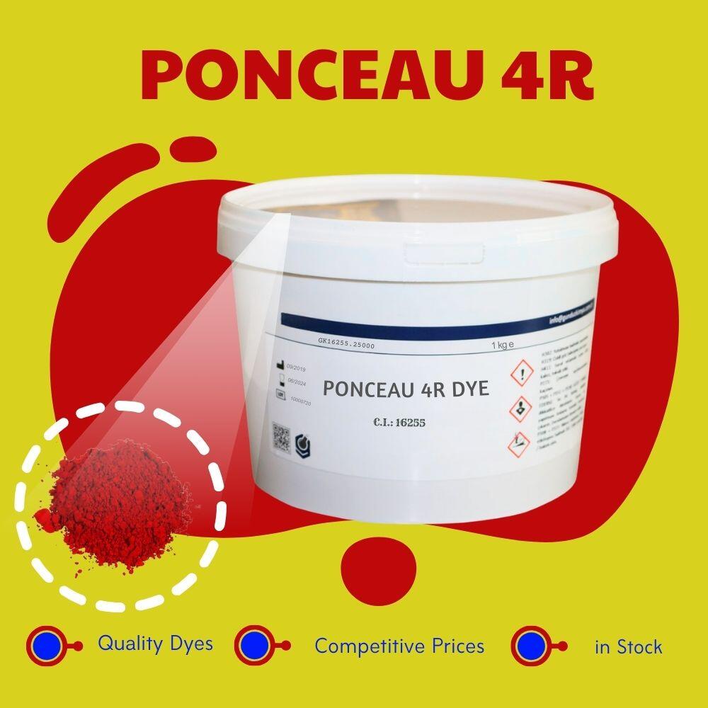PONCEAU 4R Toz Boyası - CAS: 2611-82-7 - C.I.: 16255